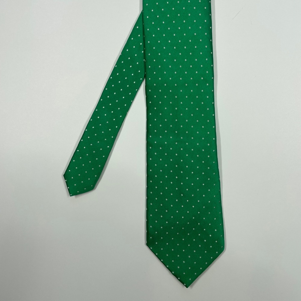 Croft & Barrow Green Micro Dot Silk Necktie Mens One Size